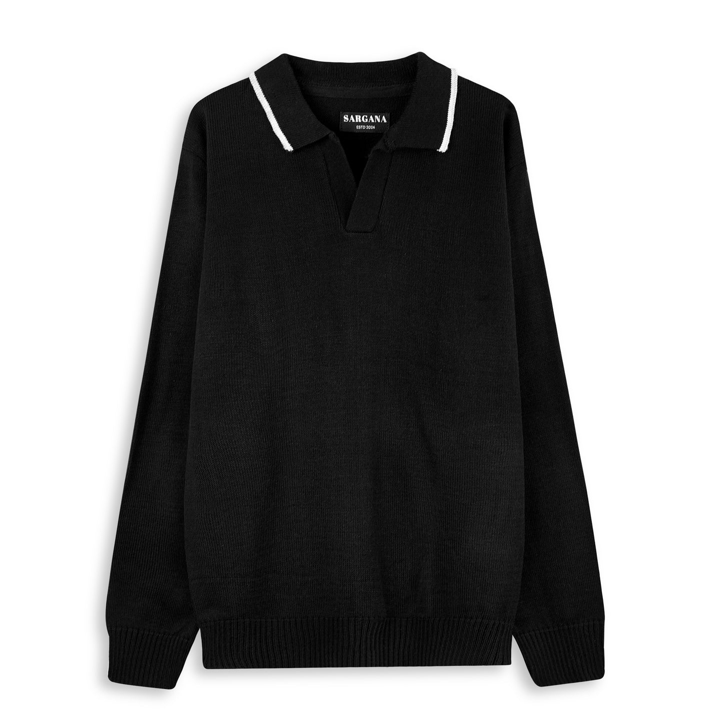 Knitted polo sweater