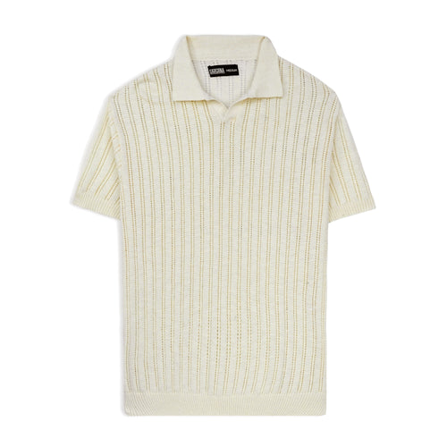 Cream Crochet Polo