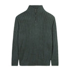 Charcoal Cable Knit Quarter Zipper