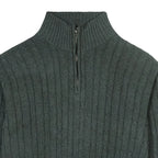 Charcoal Cable Knit Quarter Zipper