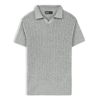 Grey Cable Knit Polo