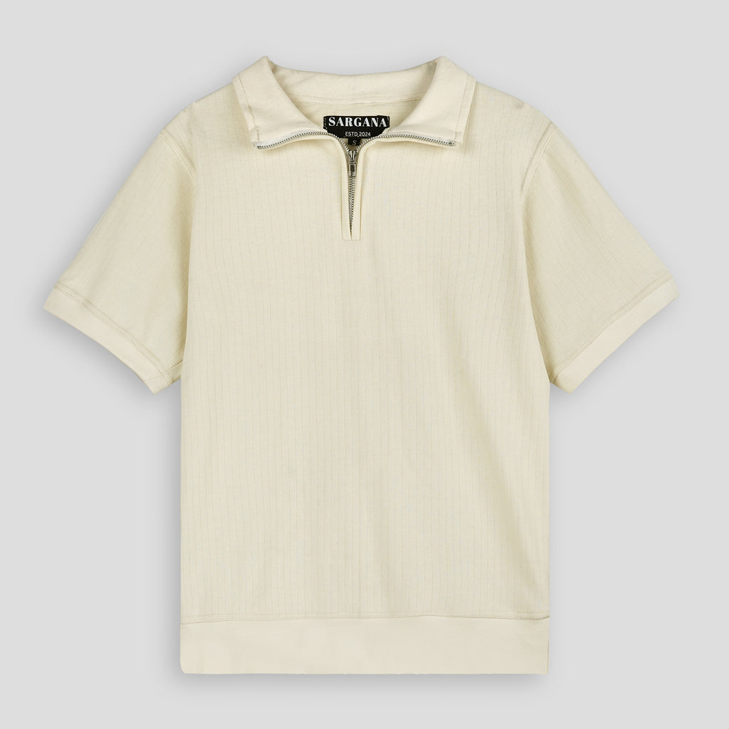 Beige Quarter Zipper