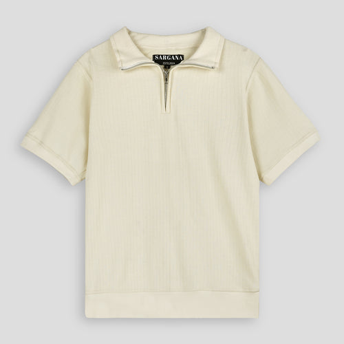 Beige Quarter Zipper