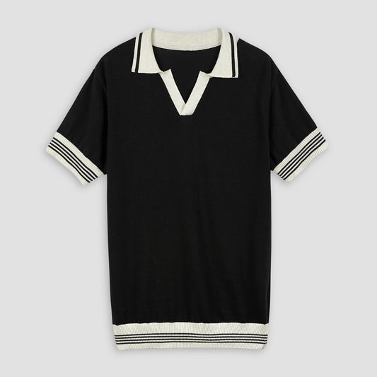 Knitted Black Polo