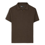 Brown Cable Knit Polo