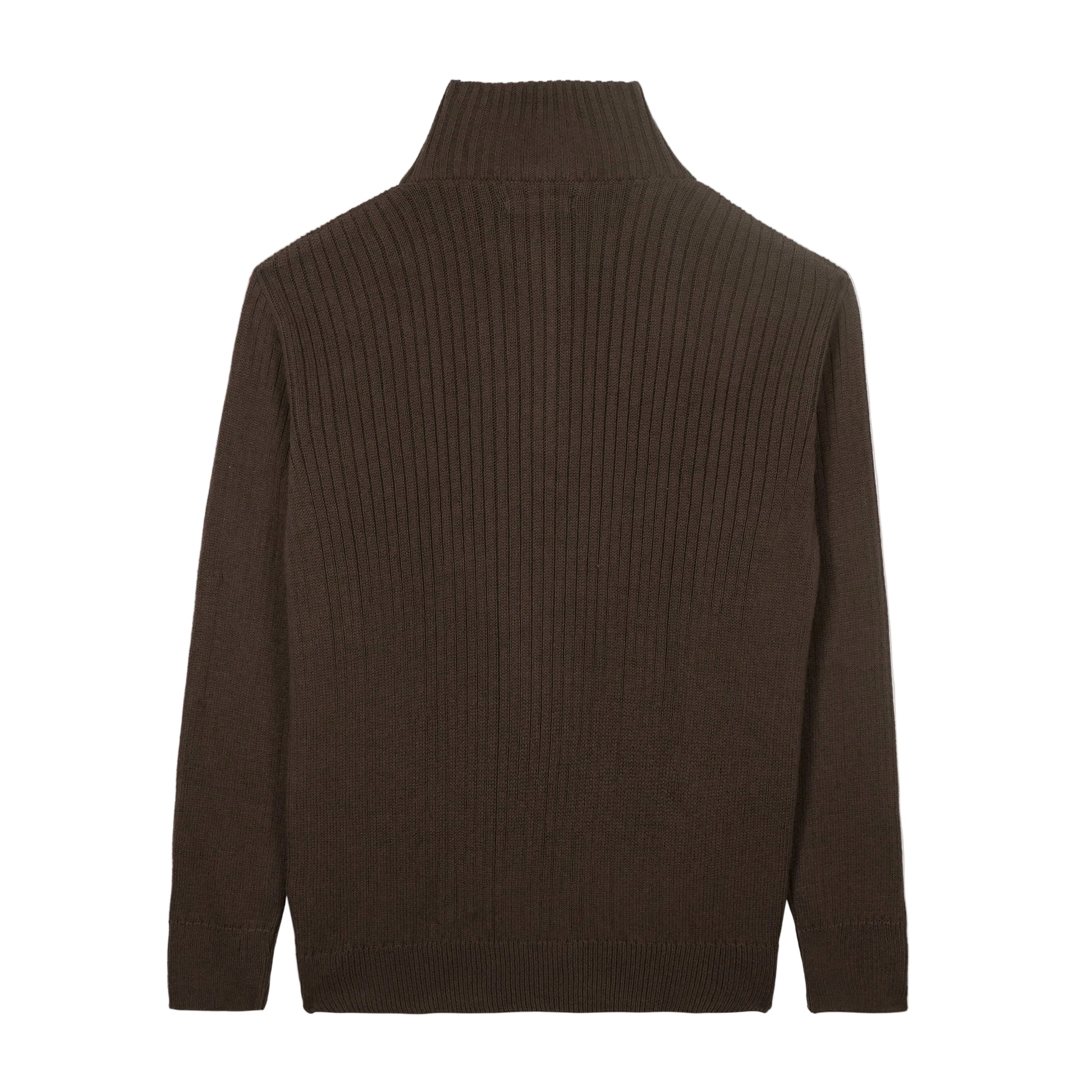 Coffee Knitted Quarter Zipper