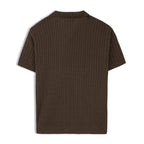 Brown Cable Knit Polo