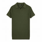 Olive Cable Knitted Polo