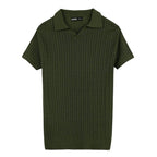 Olive Cable Knitted Polo