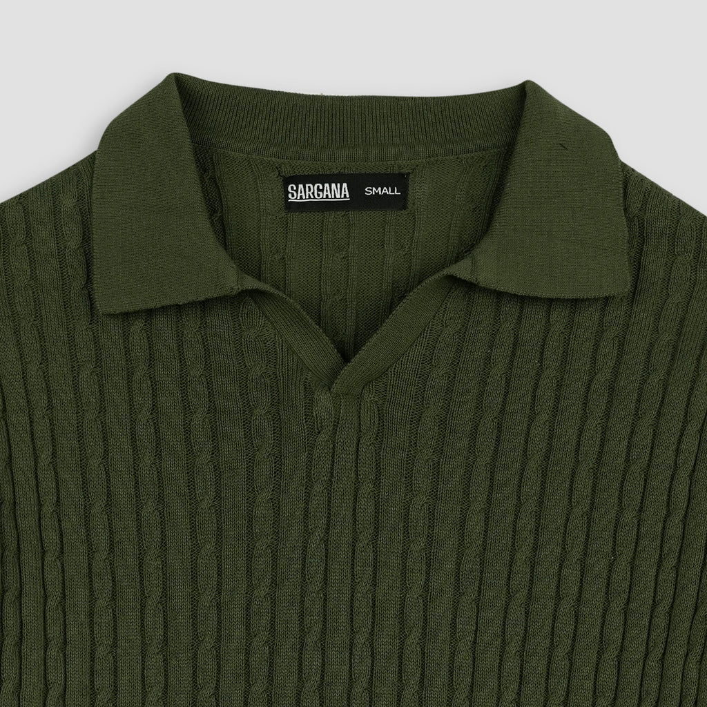 Olive Knitted Polo