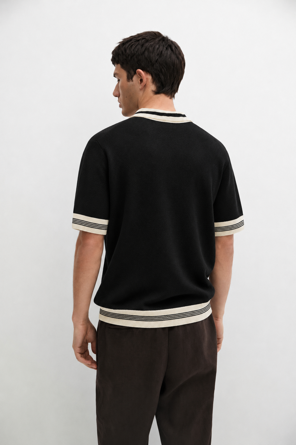 Black Knitted Polo