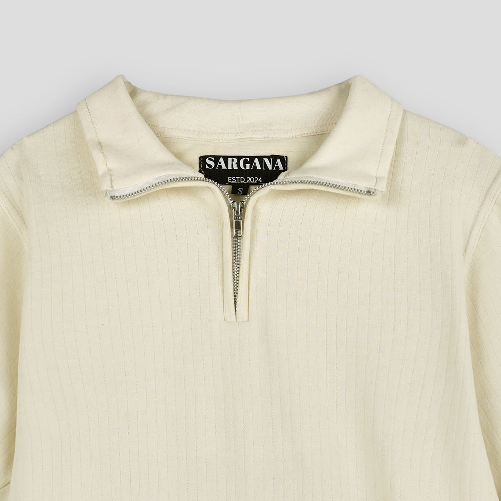 Beige Quarter Zipper