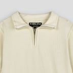 Beige Quarter Zipper
