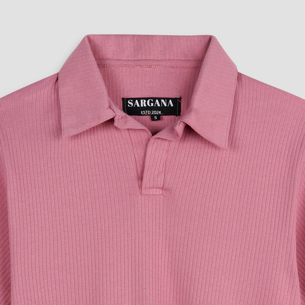 Magenta Wide Collar Polo