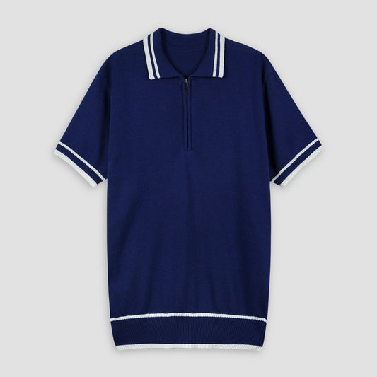 Knitted Blue Polo