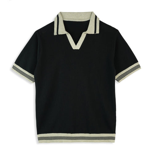 Black Knitted Polo