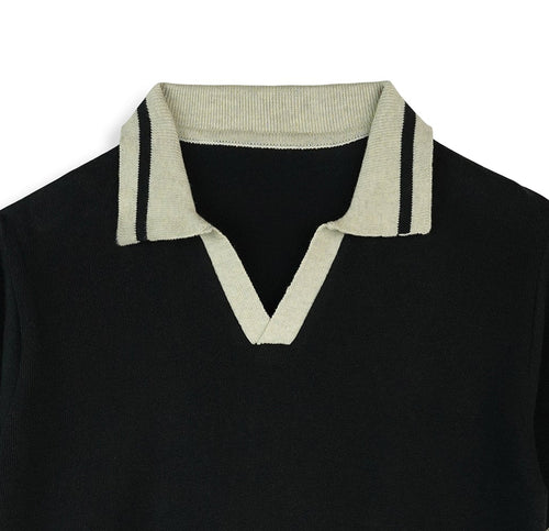 Black Knitted Polo