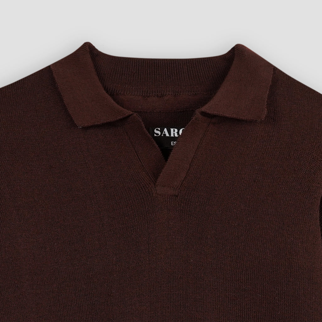 Knitted Brown Polo