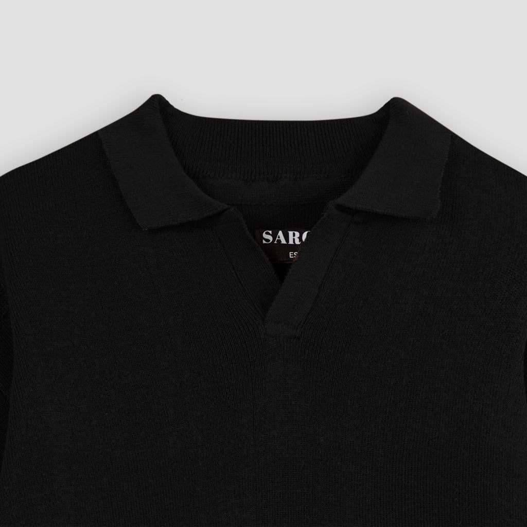 Knitted Black Polo