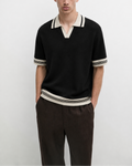 Black Knitted Polo