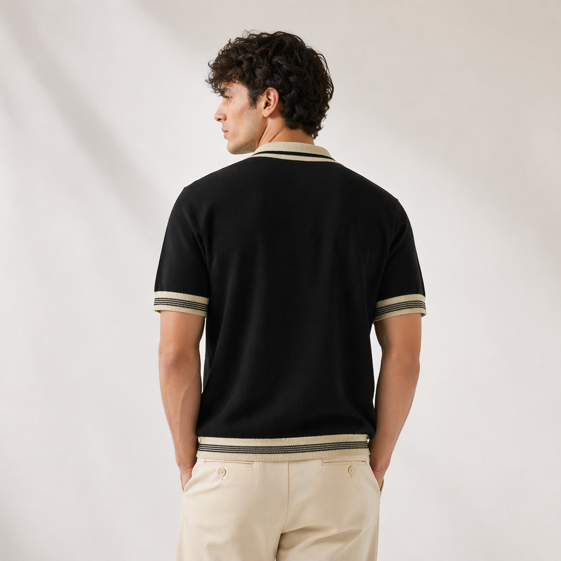 Black Knitted Polo