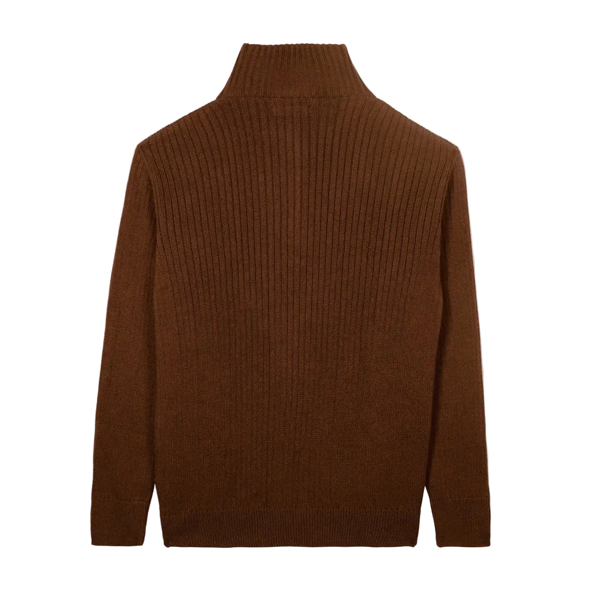 Coffee Knitted Quarter Zipper