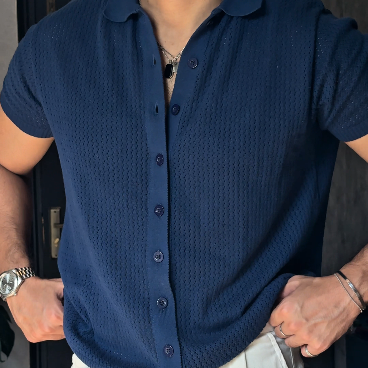 Navy Button Down Shirt