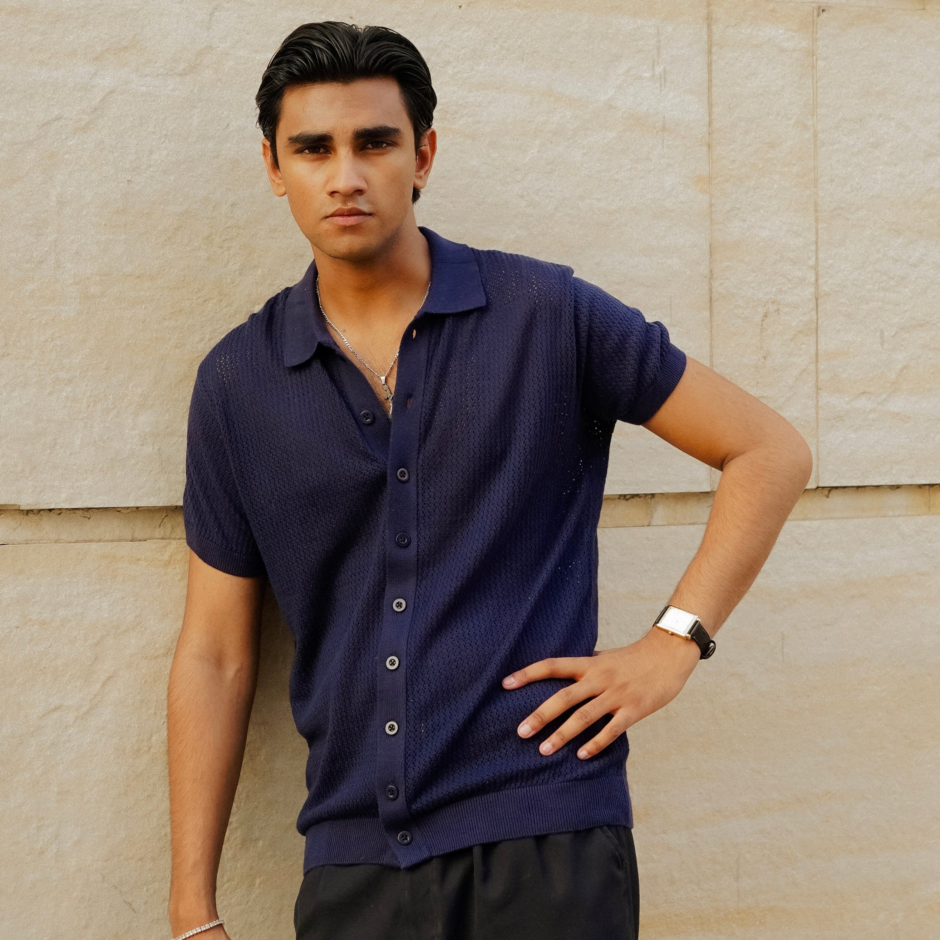 Navy Button Down Shirt