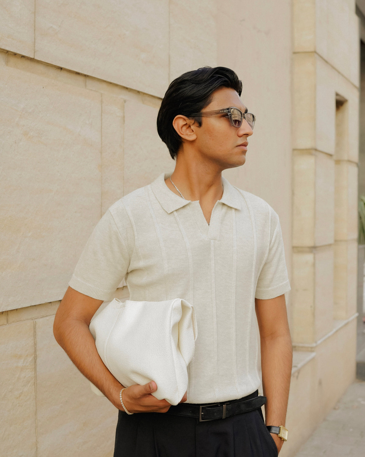 Oat Knitted Polo