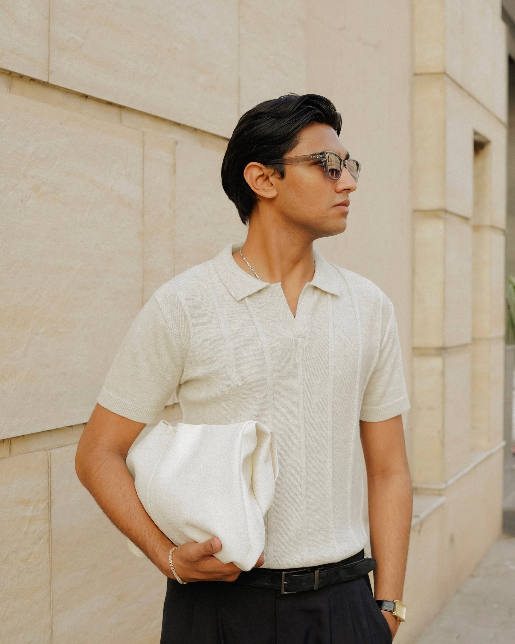 Oat Knitted Polo