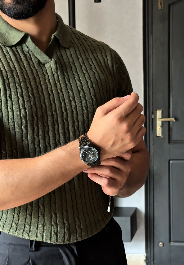 Olive Knitted Polo