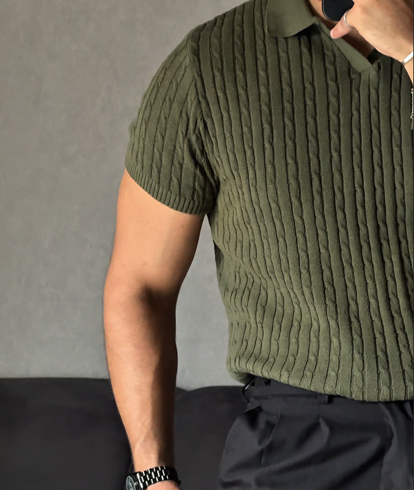 Olive Knitted Polo
