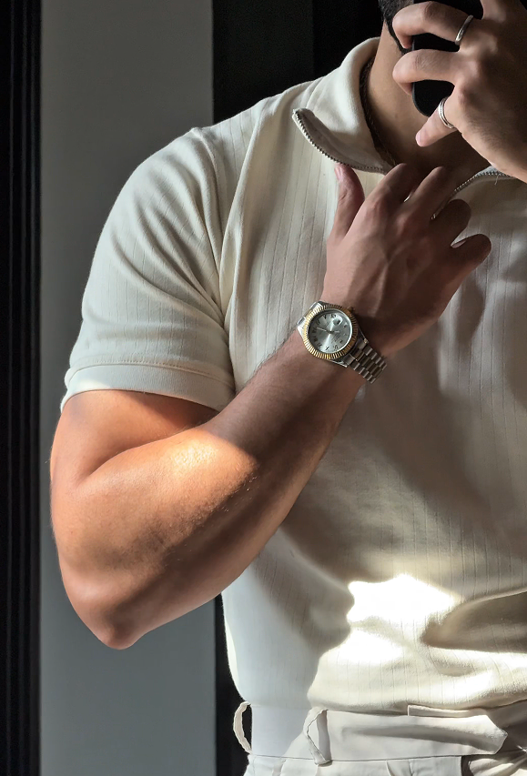 Beige Quarter Zipper