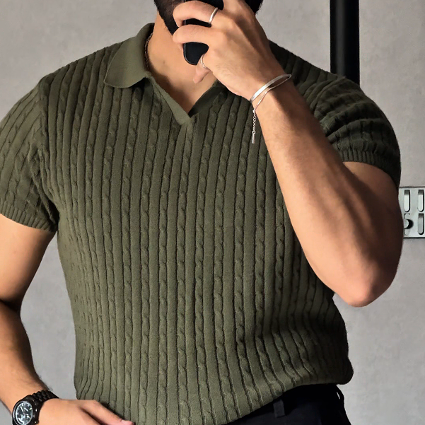 Olive Knitted Polo
