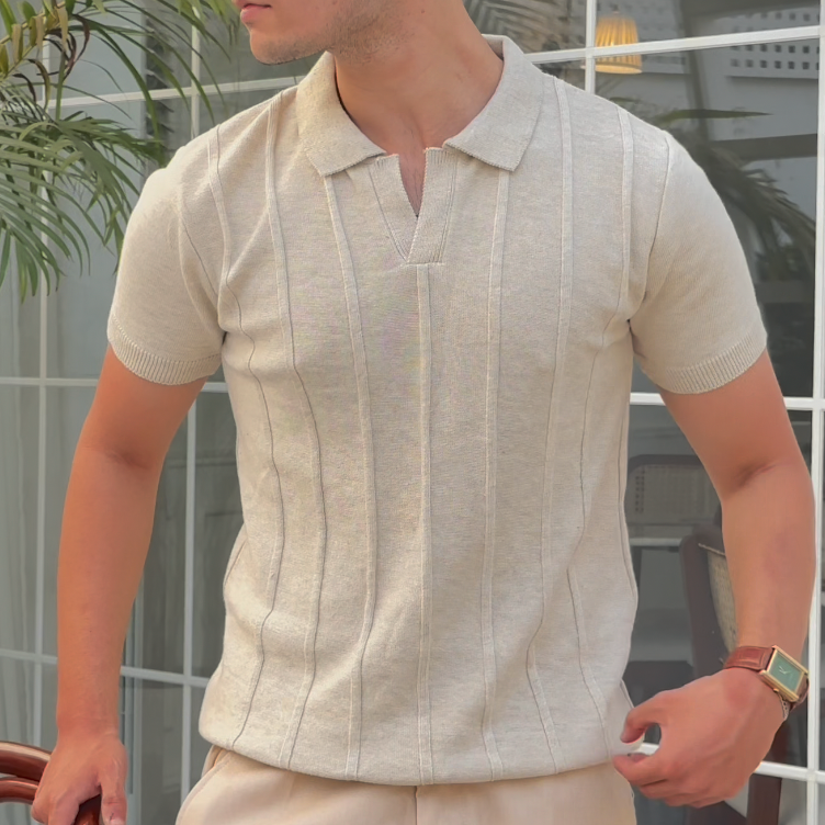 Oat Knitted Polo