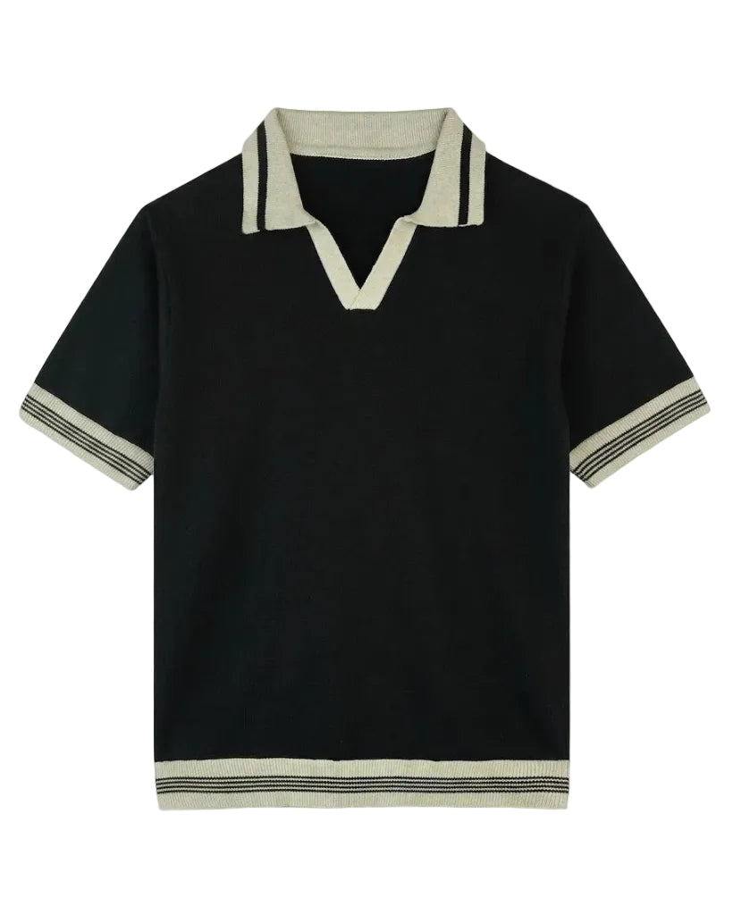 Black Knitted Polo