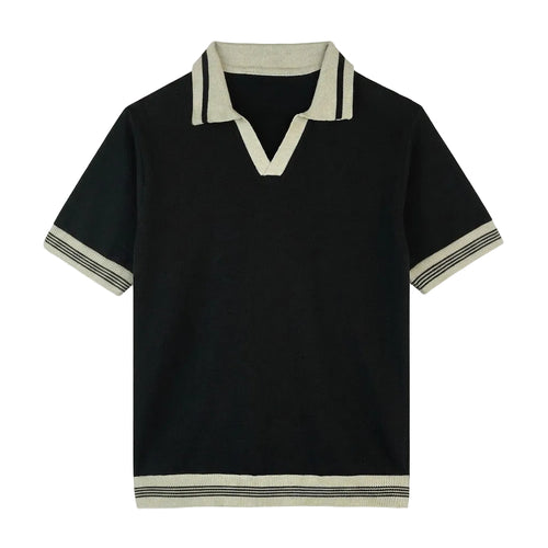 Black Knitted Polo