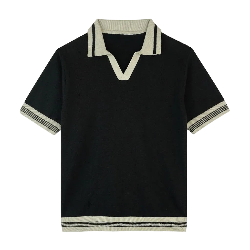 Black Knitted Polo