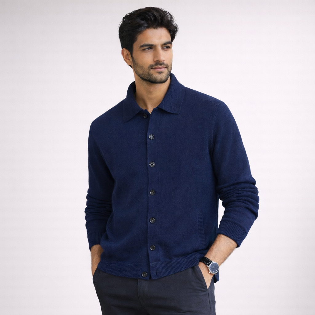 Ocean Blue Knitted Cardigan